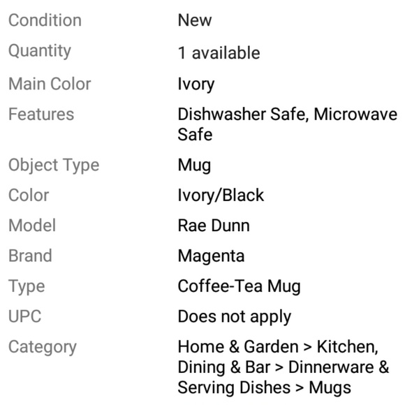 Rae Dunn "HOT MESS" Coffee Tea Mug Eggshell Black - Picture 5 of 5